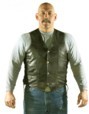 MV303-Brown<br>Mens Vest with Side Laces, 2 Fro...