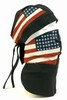 Leather face mask USA flag ajdustable velcro st...